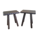 Pair of vintage brutalist stools