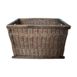 Wicker basket and wood