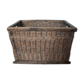 Wicker basket and wood