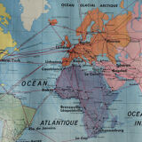 Map world map of the planisphere world MDI 1960