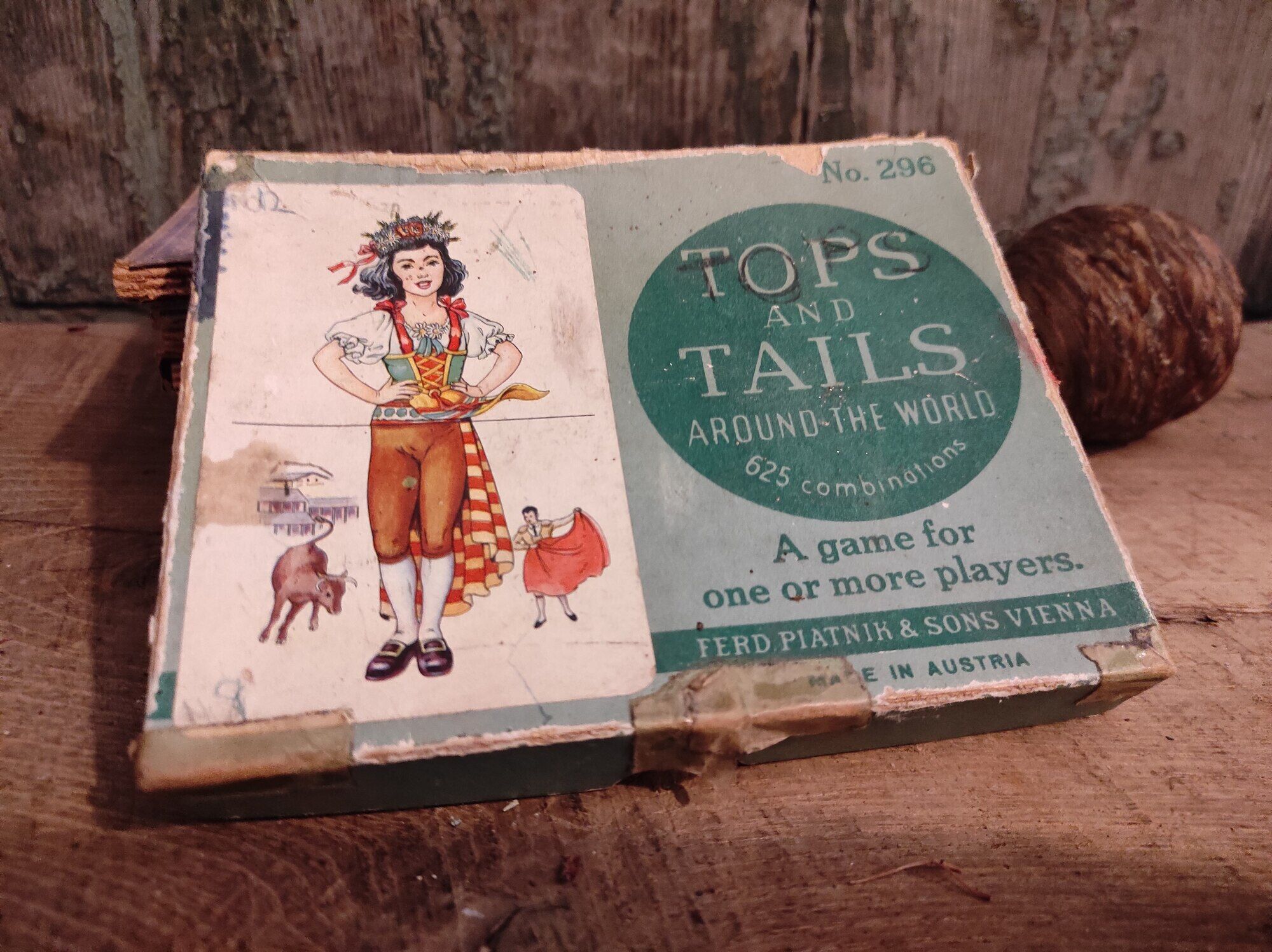 Vintage card game Tops and Tails around the World