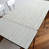 Table with extensions and chairs in formica 1950s