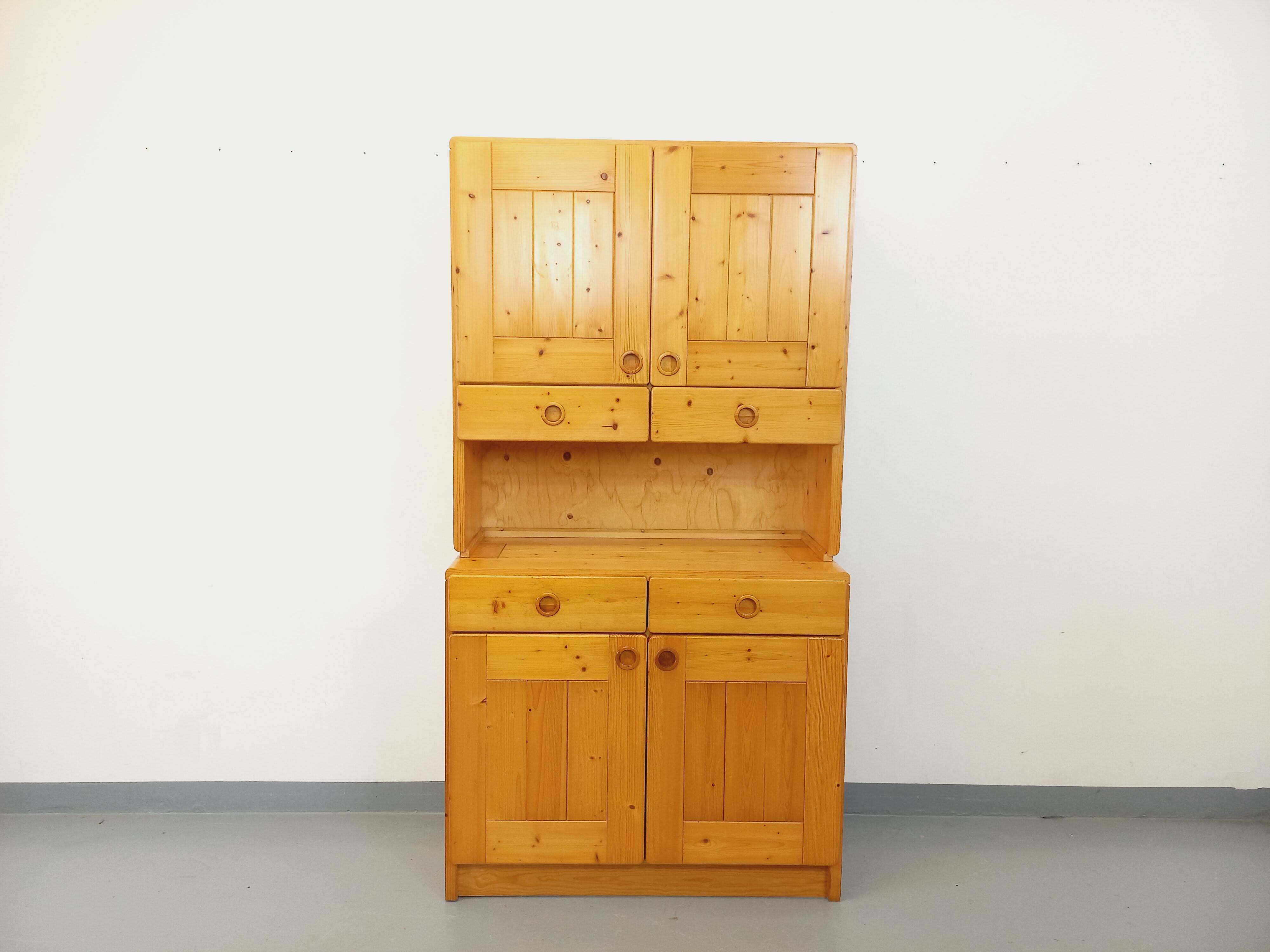 Charlotte Perriand Les Arcs vintage pine storage unit from the 60s 70s