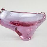 1960s Art Glass Bowl by Glass Designer Miloslav Klinger, Czechoslovakia