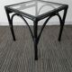 Side table in rattan bamboo and glass 70s