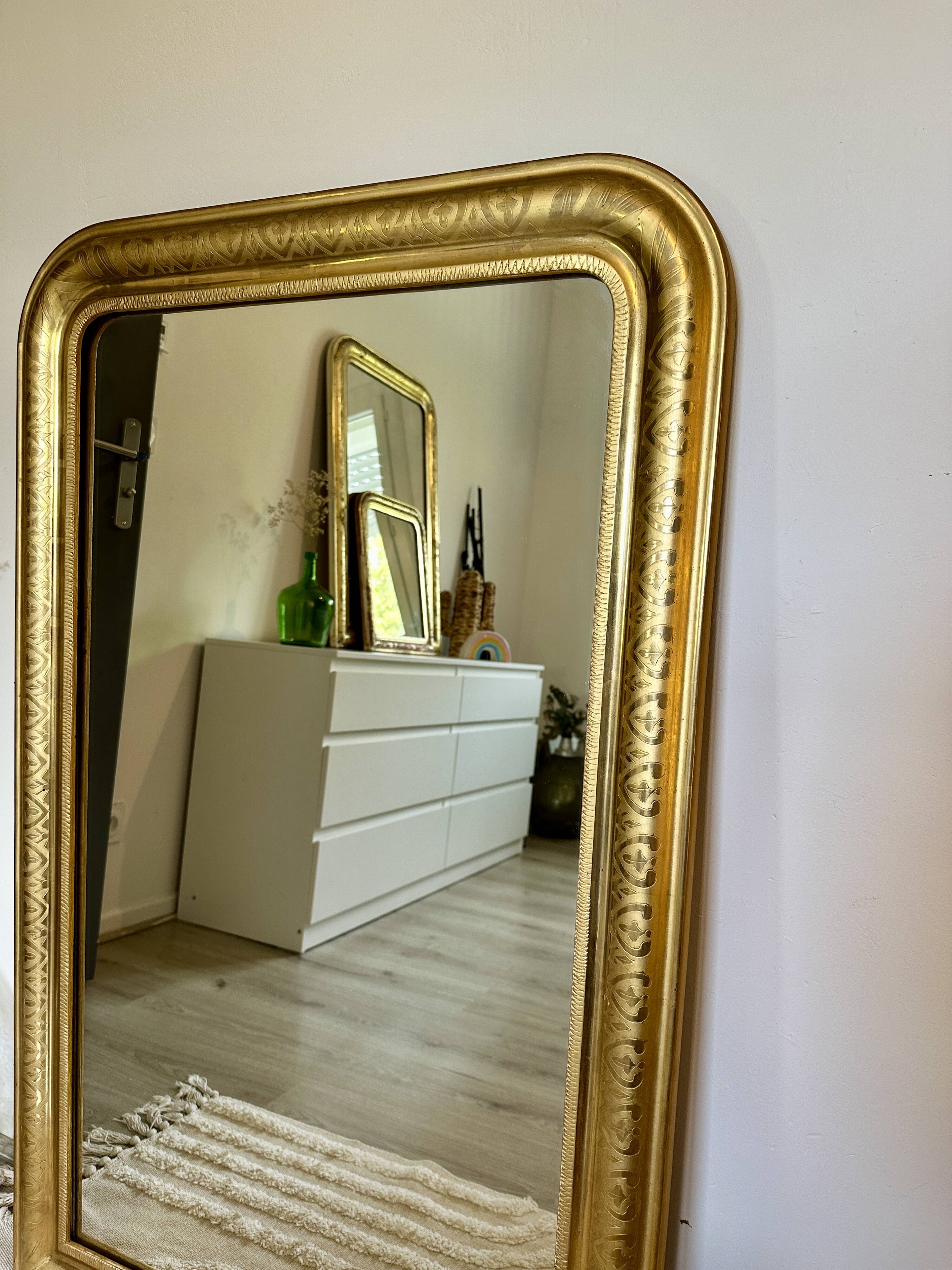Antique gold leaf mirror