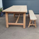 Farmhouse table with its bench