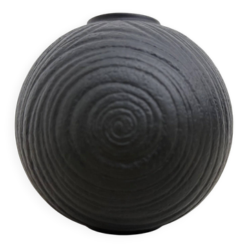 Rosenthal round vase black porcelain by Martin Freyer, 1980s