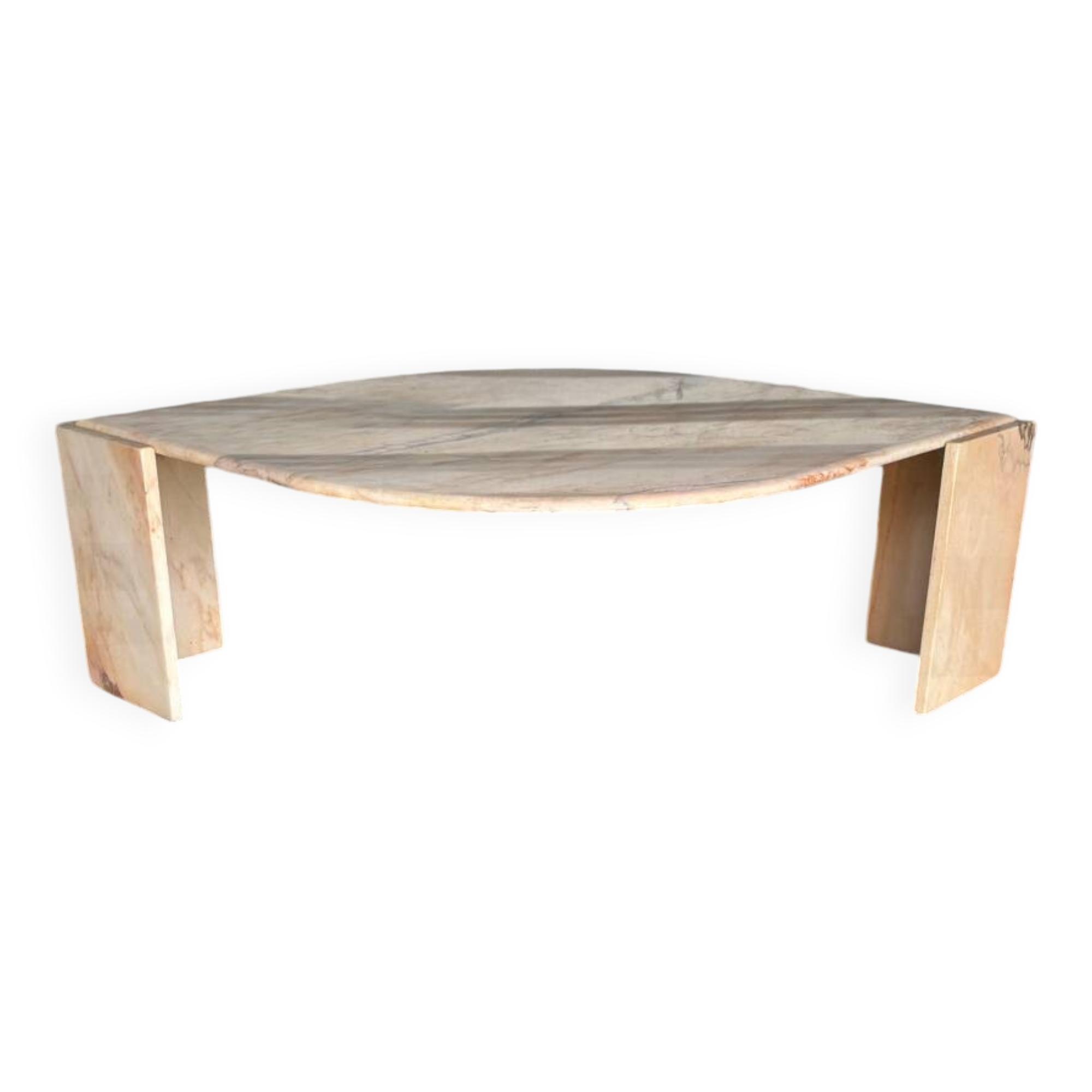 Table basse vintage en marbre rose