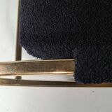 Modern mid-century rocking chair in brass by Guido Faleschini Black Boucle