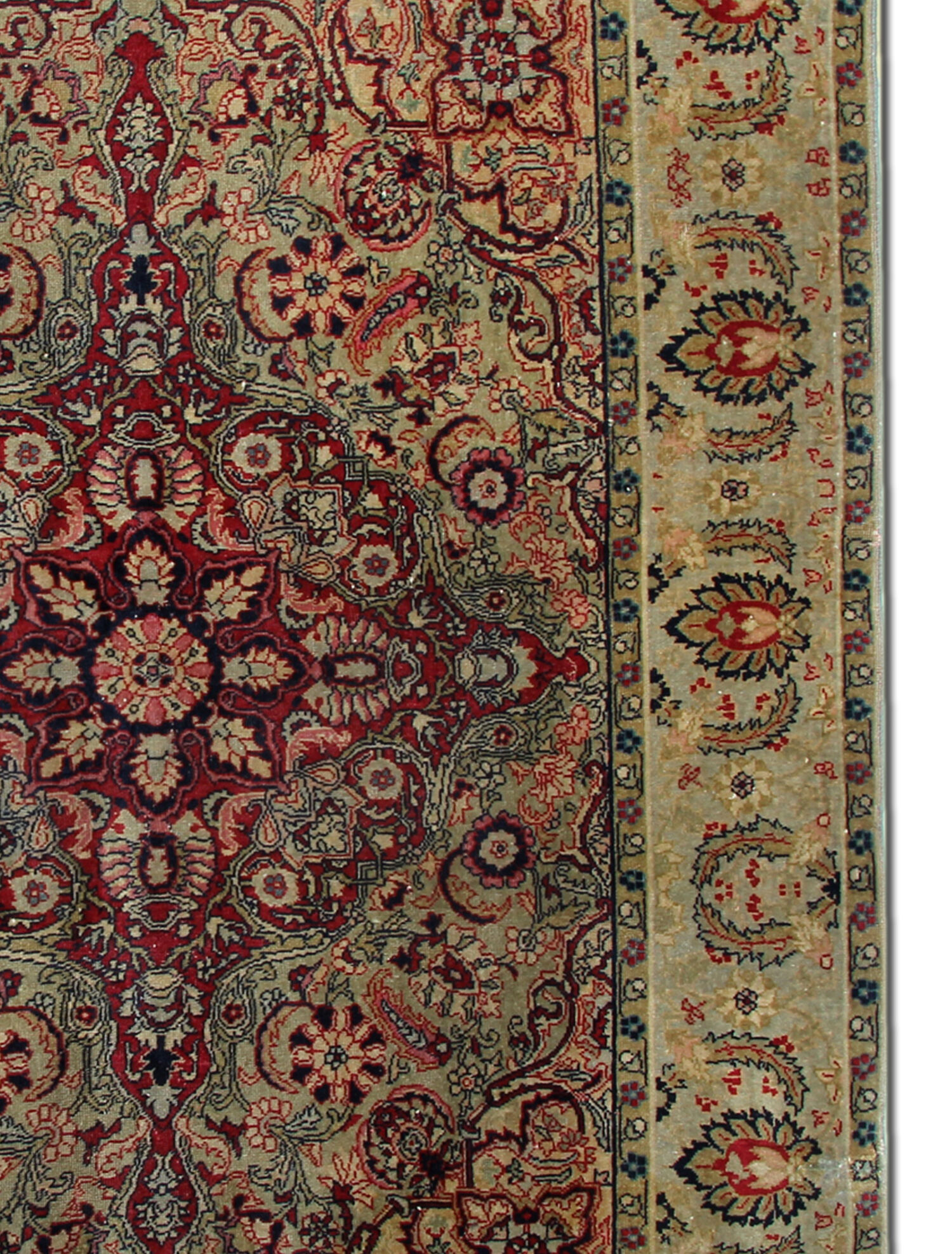 Handwoven antique persian carpet traditional wool area rug- 174x132cm