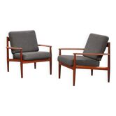 pair of teak armchairs by Grete Jalk model 118, Denmark 1963