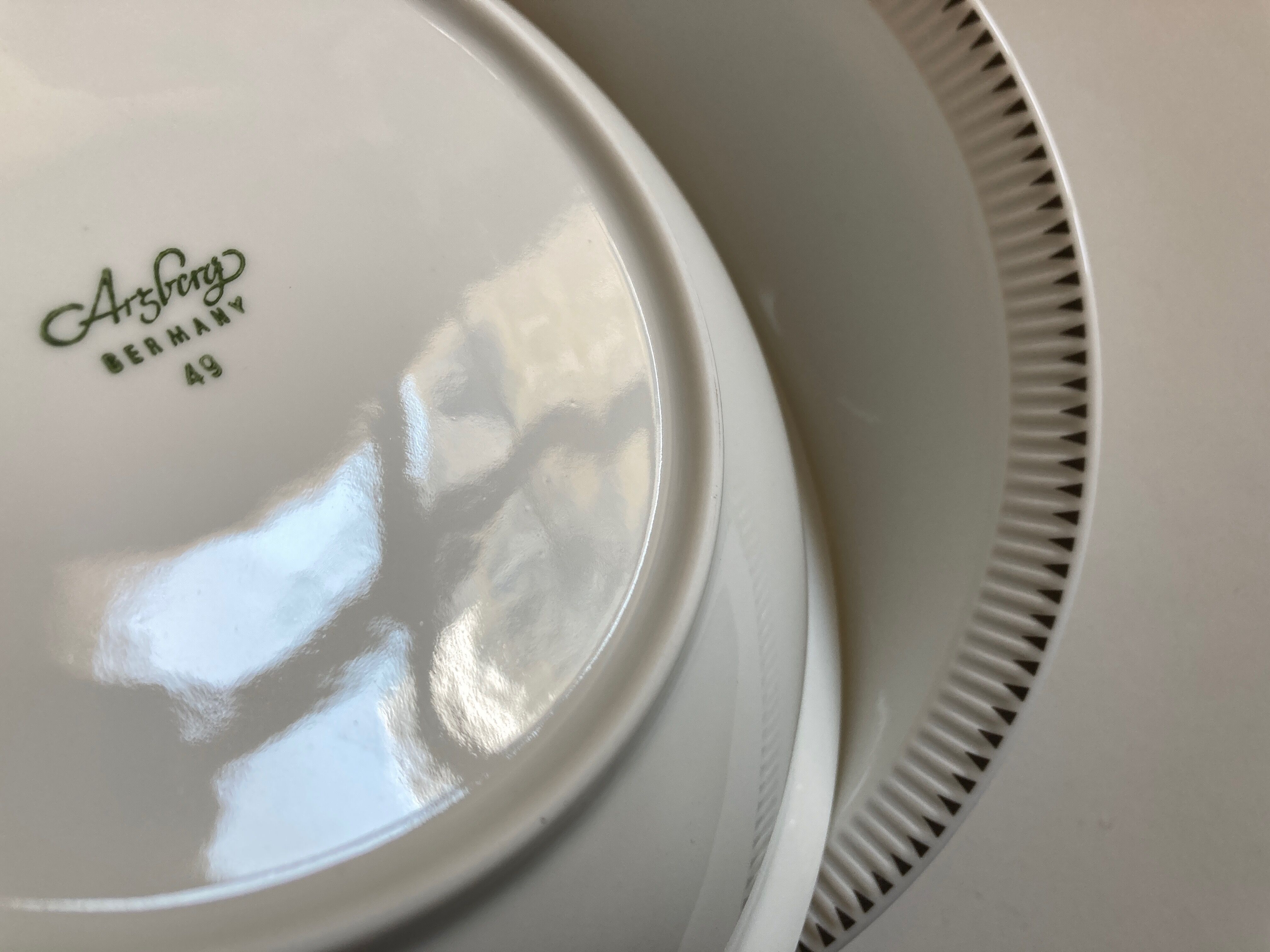 Set of 6 plates cap mid century neo classic Scandinavian 1960