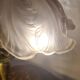 antique art nouveau bronze lamp with molded glass petals 43x25 cm