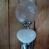 Wall lamp in chrome alloy opaline and tulip in vintage glass bt53