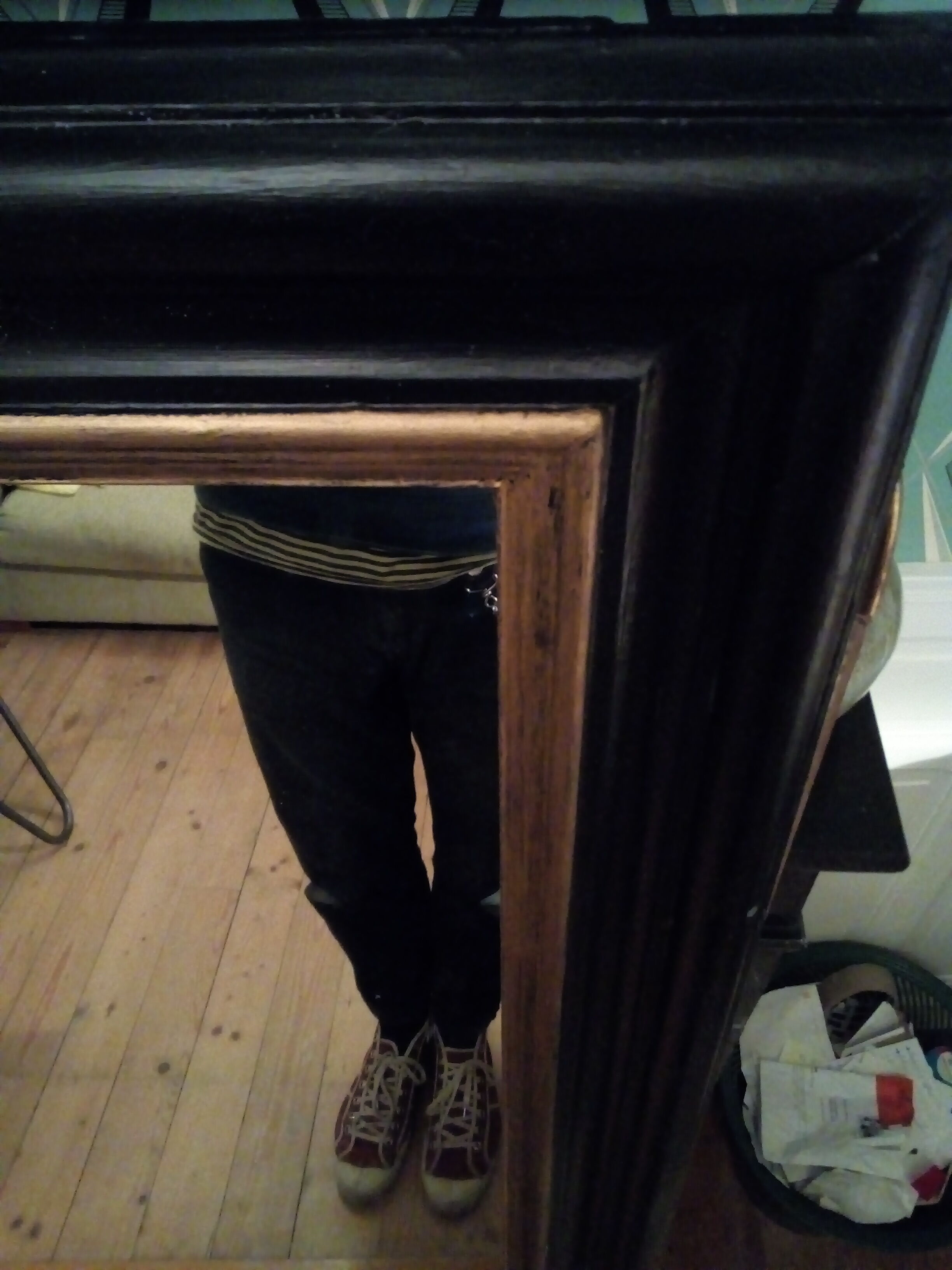 Large wooden mirror 90x144cm