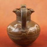 Art Nouveau glazed stoneware vase by Louis Lourioux - wolf mark