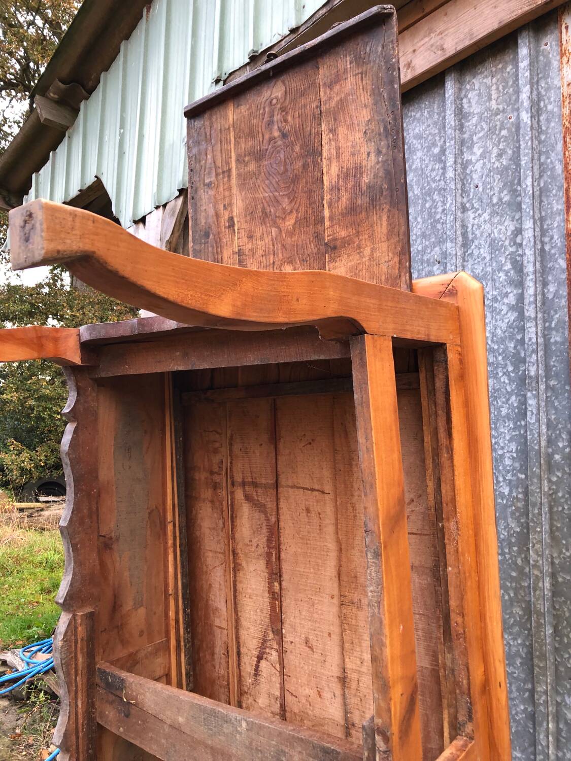 Antique Louis XV table with 3 drawers and 1 pull-out in solid cherry wood