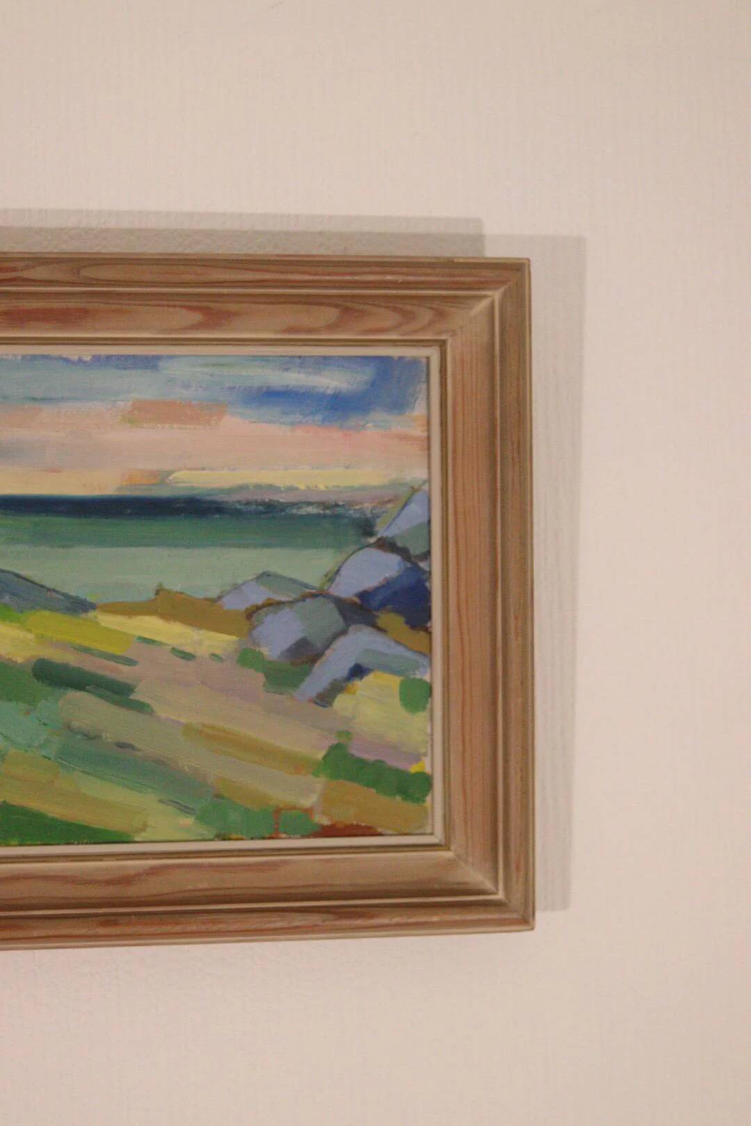 Huile sur toile suédoise originale du milieu du siècle – Österlen, Skåne