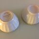 Two ribbed white bowls in Longchamp Porcelain /vintage 60s