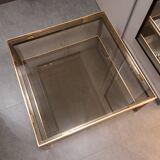 Table basse Guy Lefevre en acier et bronze