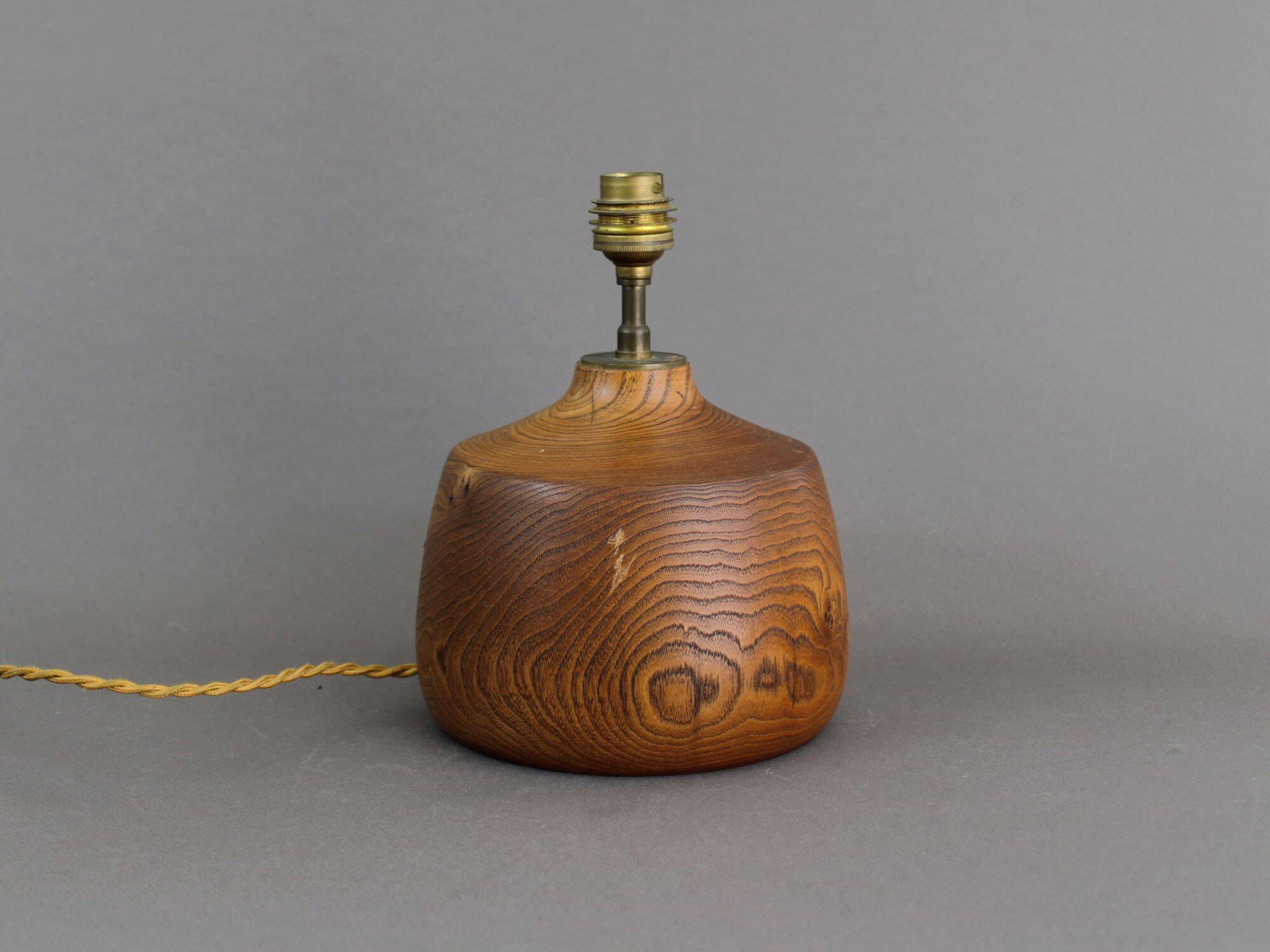 Vintage 50s solid elm wood lamp base