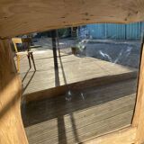 Mirror with irregular wood