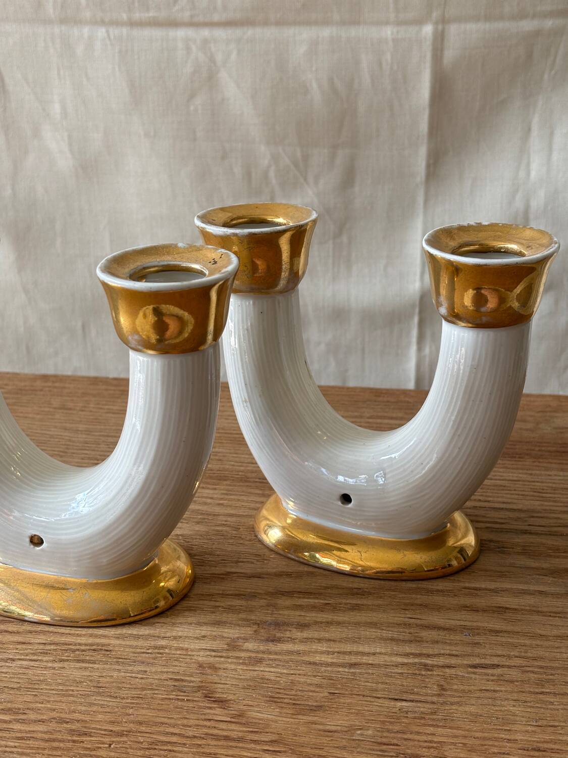 Ceramic candlesticks, Lucien Brisdoux (1878-1963)