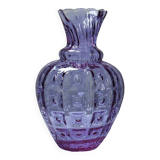 Empoli vase in Alexandrite glass, transitioning from blue to pink, large textured model from the years.
