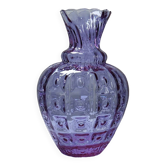 Vase Empoli verre Alexandrite du bleu au rose, grand modèle texturé années