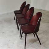 Set of 4 all-wood chairs by Antonin Suman for Tatra Nabytok