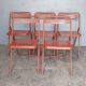 5 foldable chairs metal vintage ep 1970
