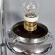 Lampe métal chromé et verrerie Mazzega vintage 50s avec connotation Art-déco. H: 71 cm.