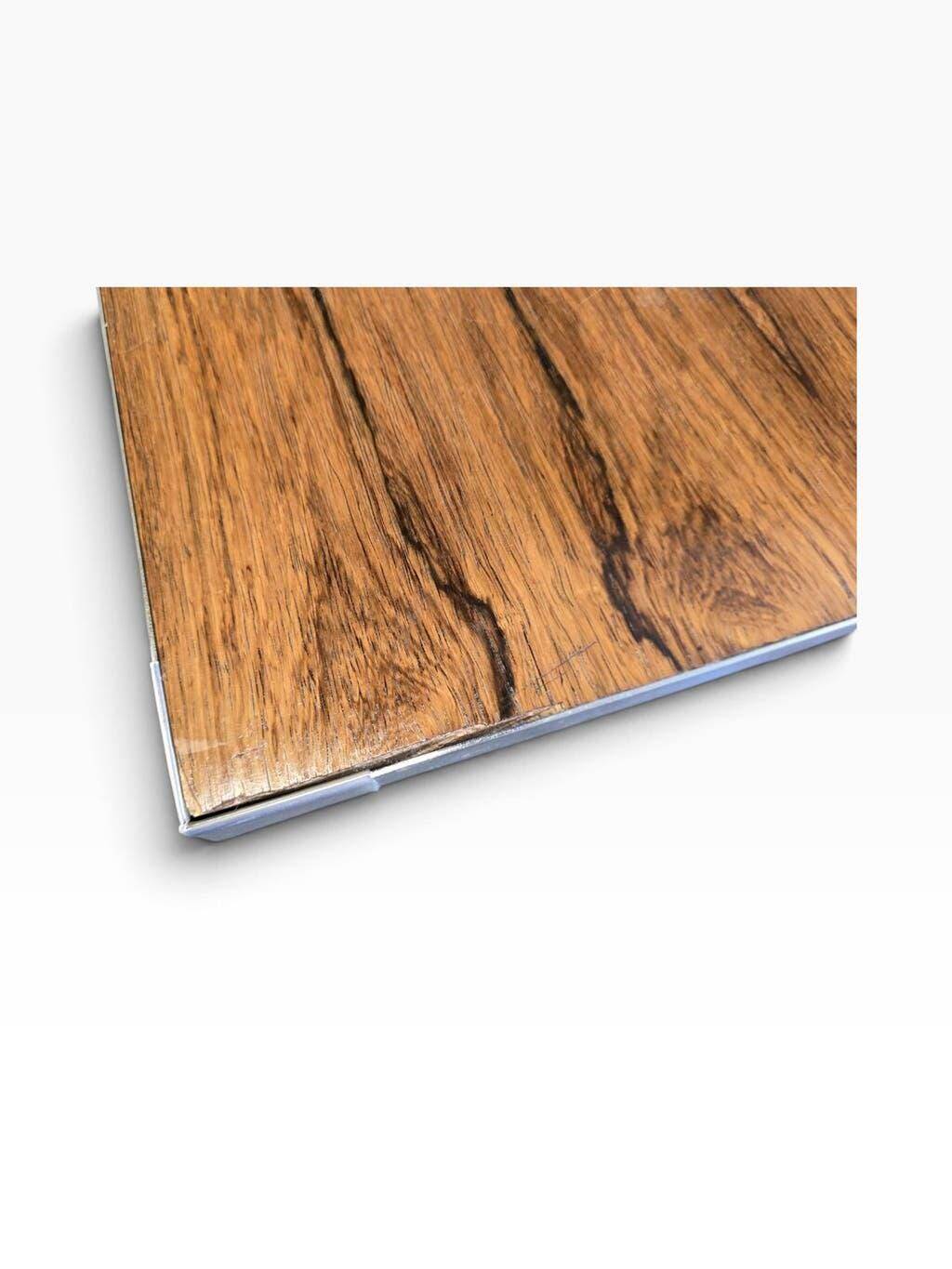 Vintage chrome coffee table with ceramic accent.
