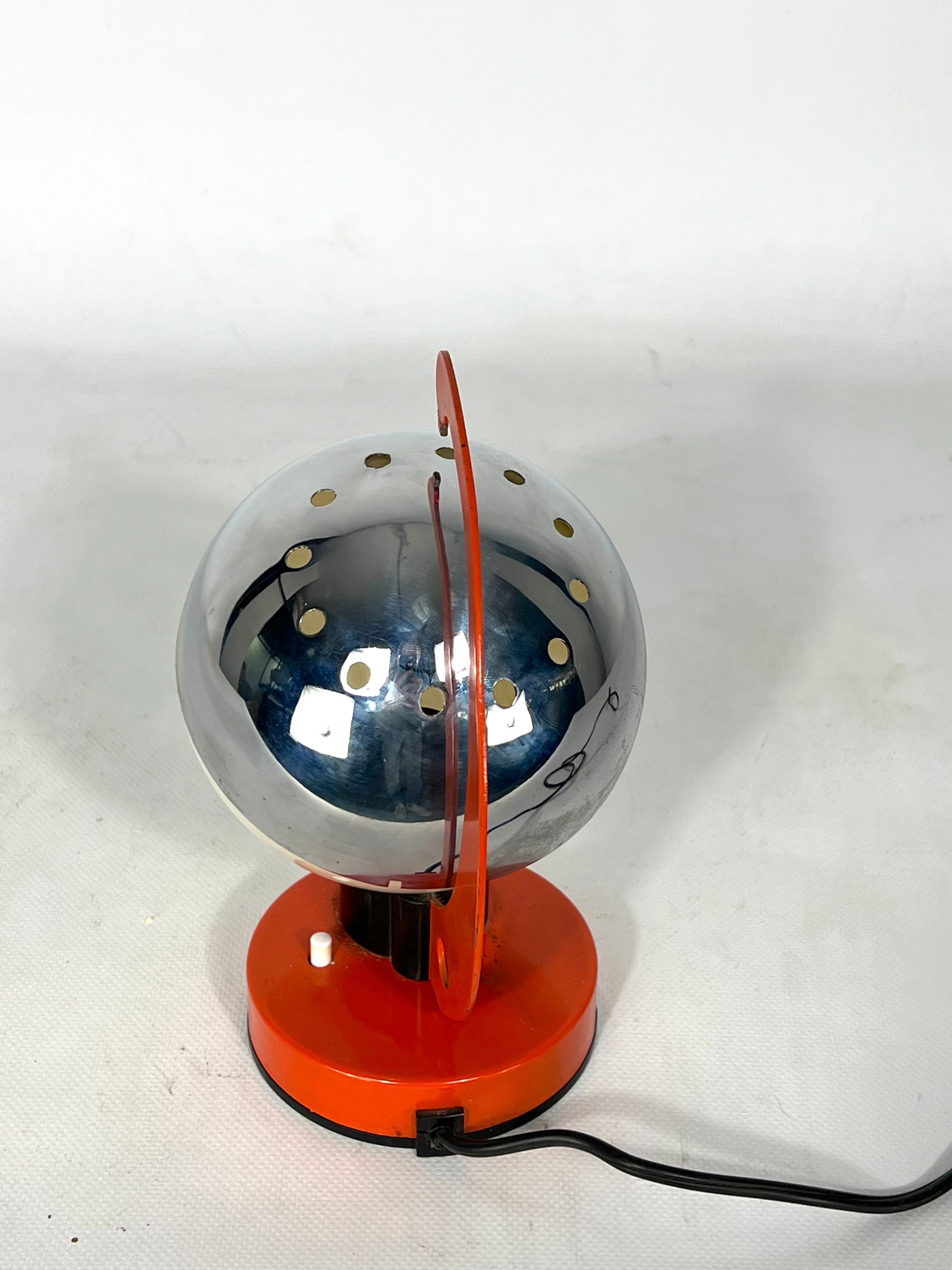 Space age Italian metal and plastic table lamp from 60s