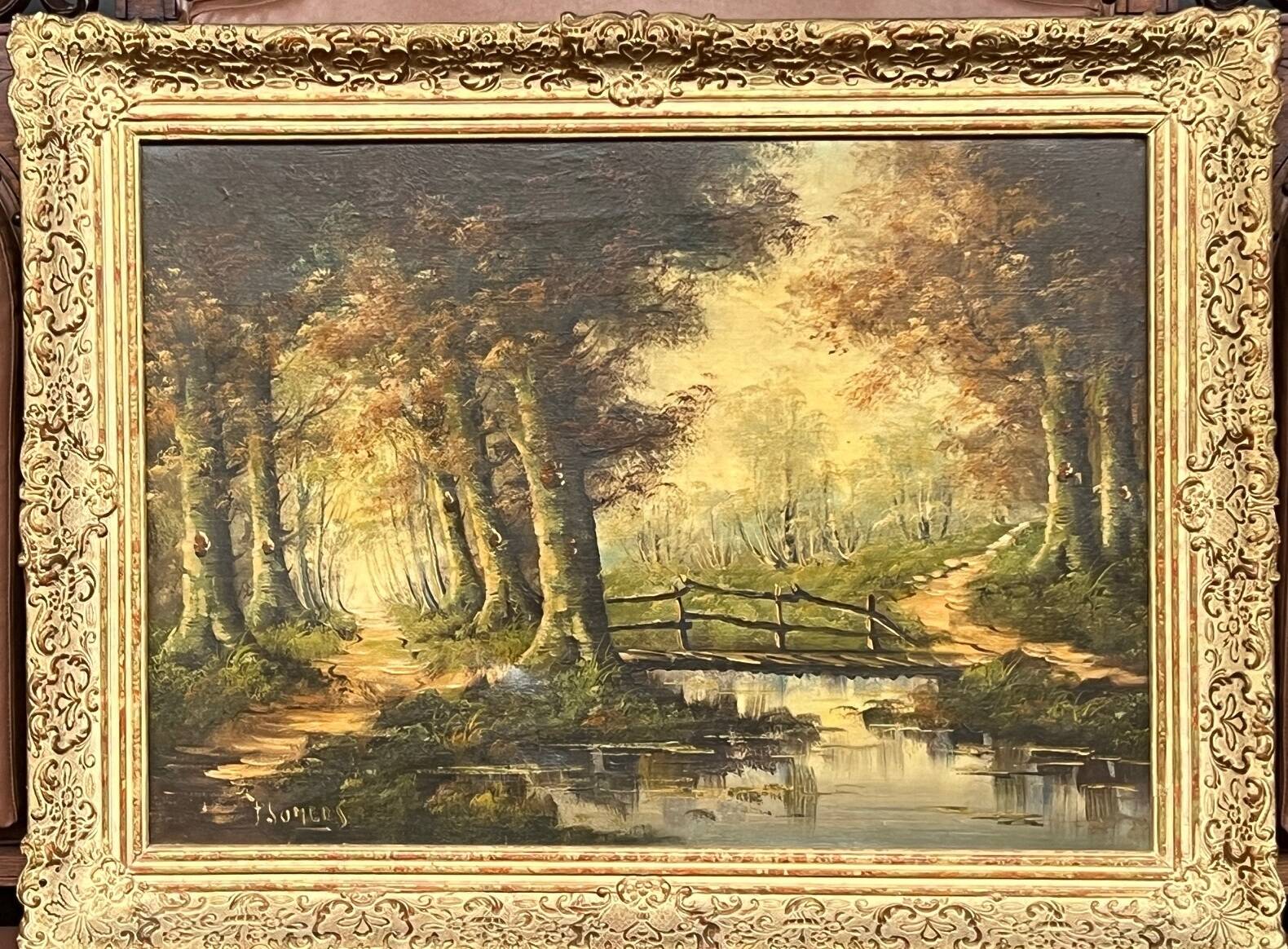 J. Somers, "Forest Landscape." Oil on canvas.