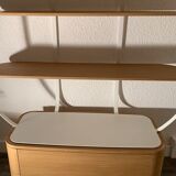 Oak and metal library