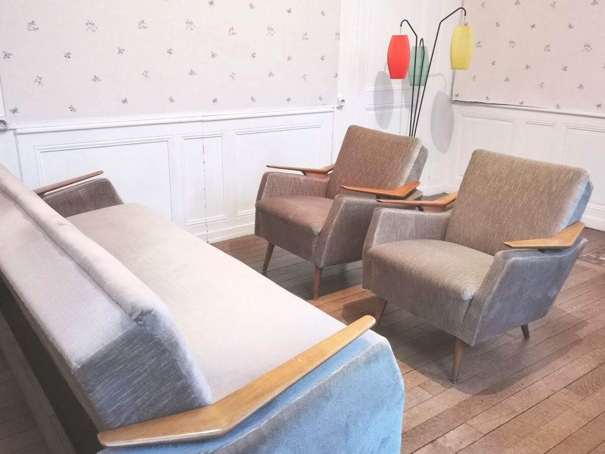 Daybed sofa green velvet water 1950