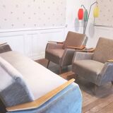 canapé daybed années 50 velour vert d'eau