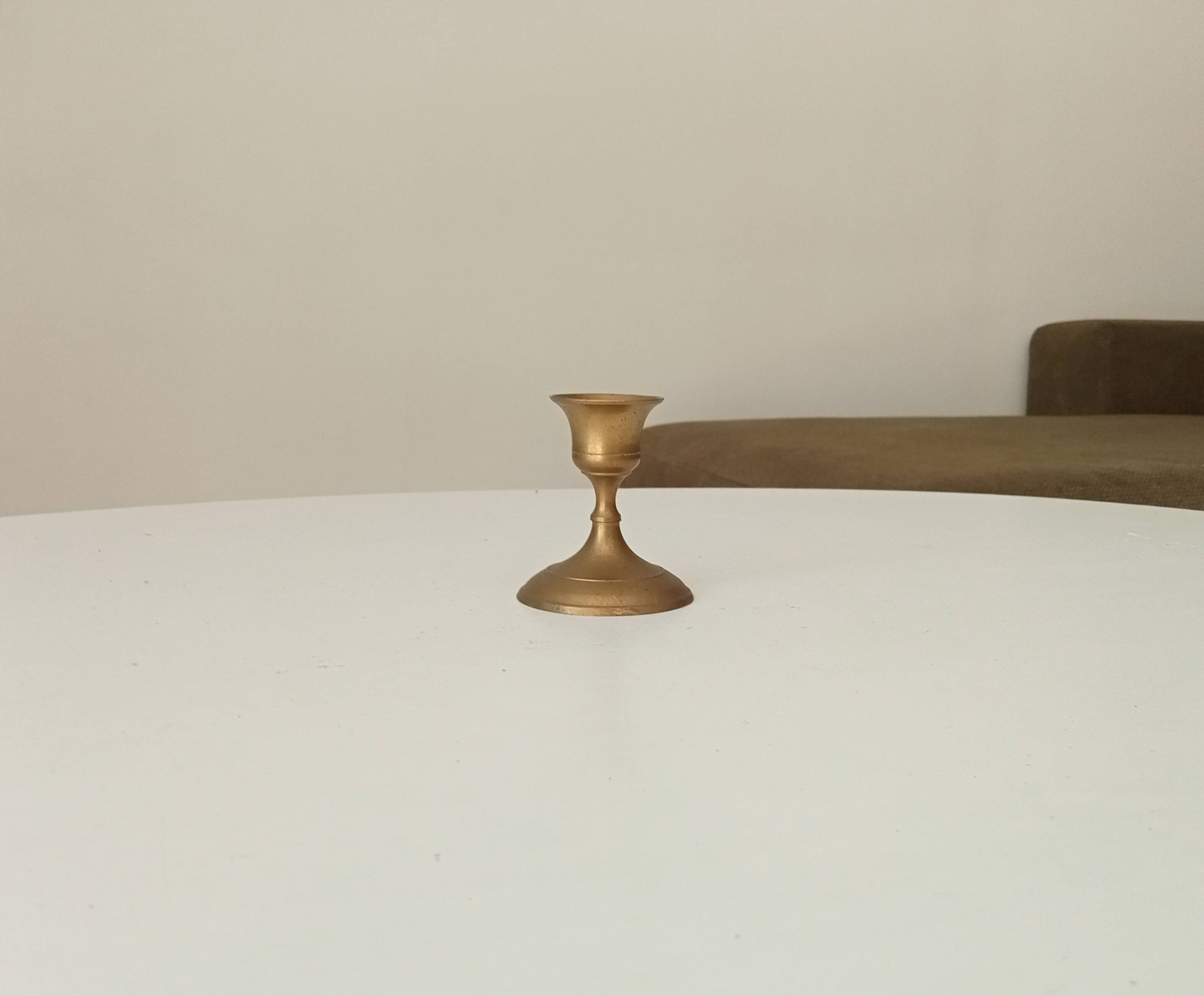 Vintage gold brass candle holder