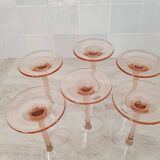Pink stem champagne flutes