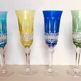 4 Champagne flutes in Lorraine crystal color