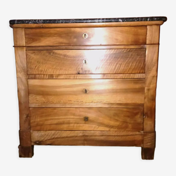 Wooden chest of drawers with marble top