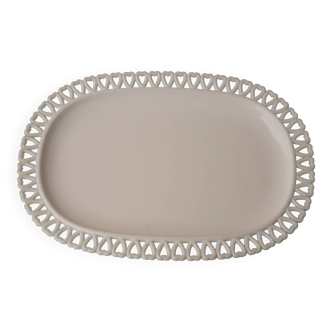 Opaline glass plate with hearts