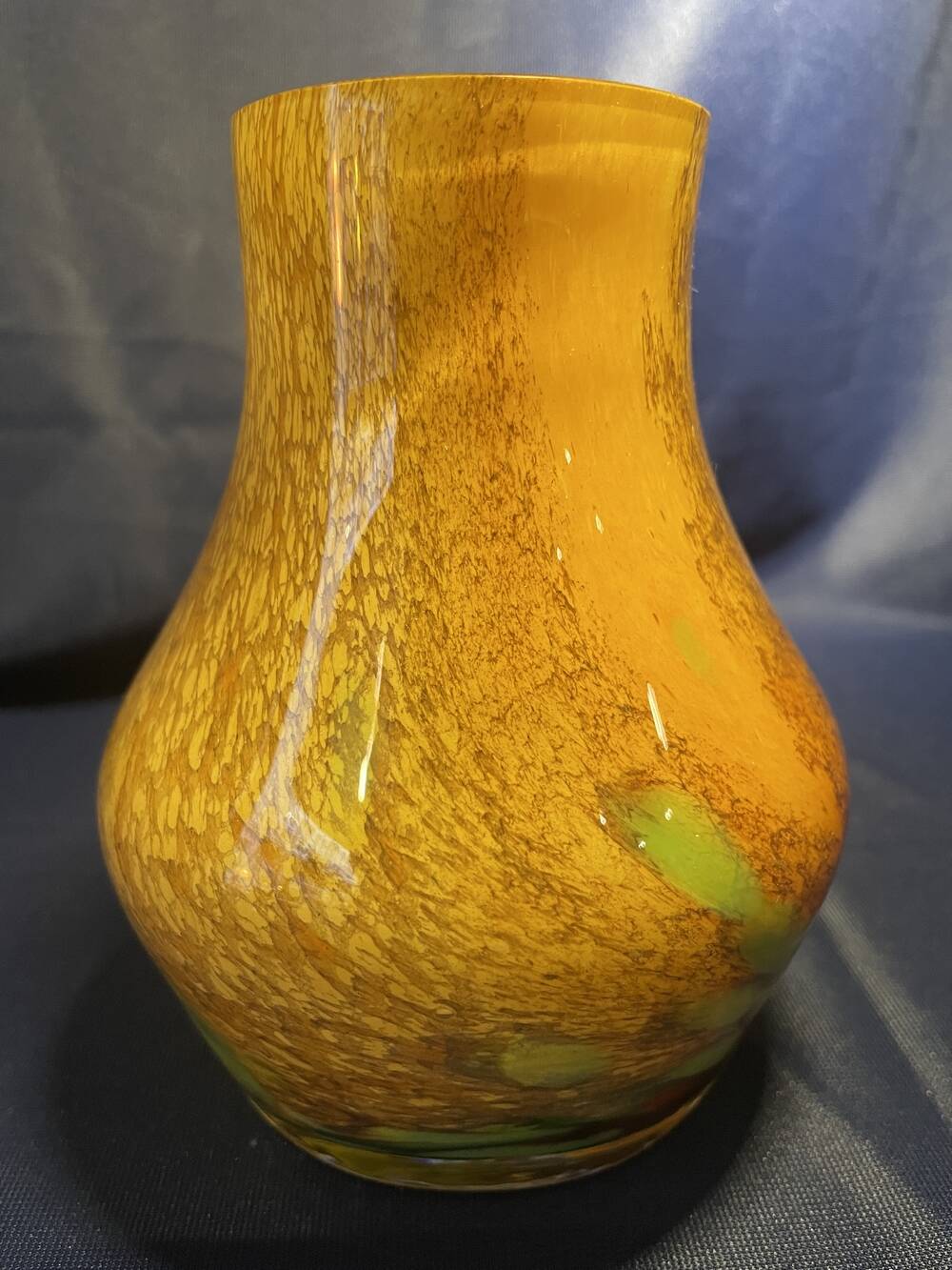 Small vase glass paste orange yellow and green wild flowers dried flowers