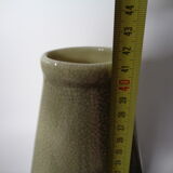 Vase Raku vert craquelé