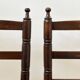 Pair of antique rush-seated chairs in solid wood – France, mid-20th century