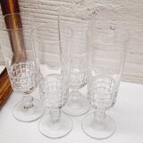 Set 4 champagne flutes diamond tips