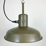 Vintage green army pendant lamp, 1960s