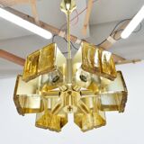 Mid-century design brass and resin pendant, 1960s / Hungary